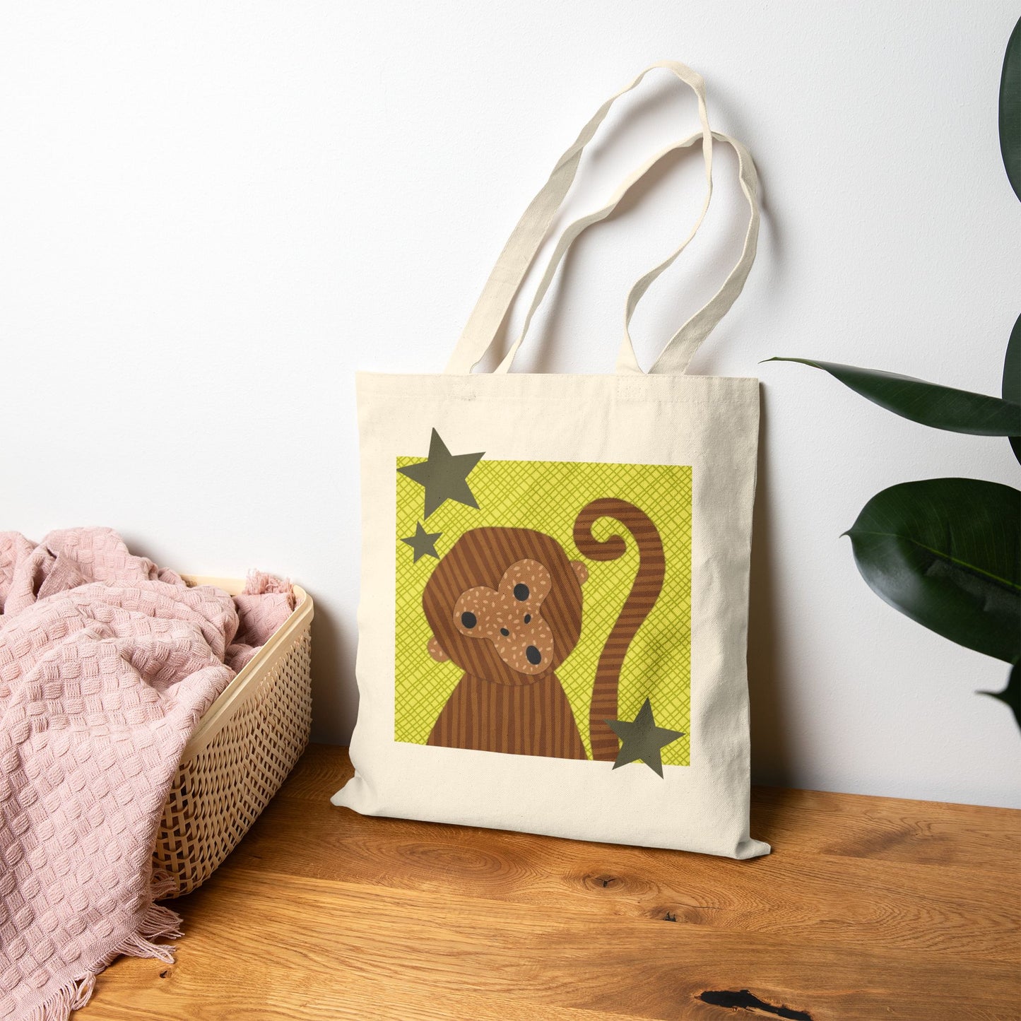 Funky-Monkey Cotton Tote